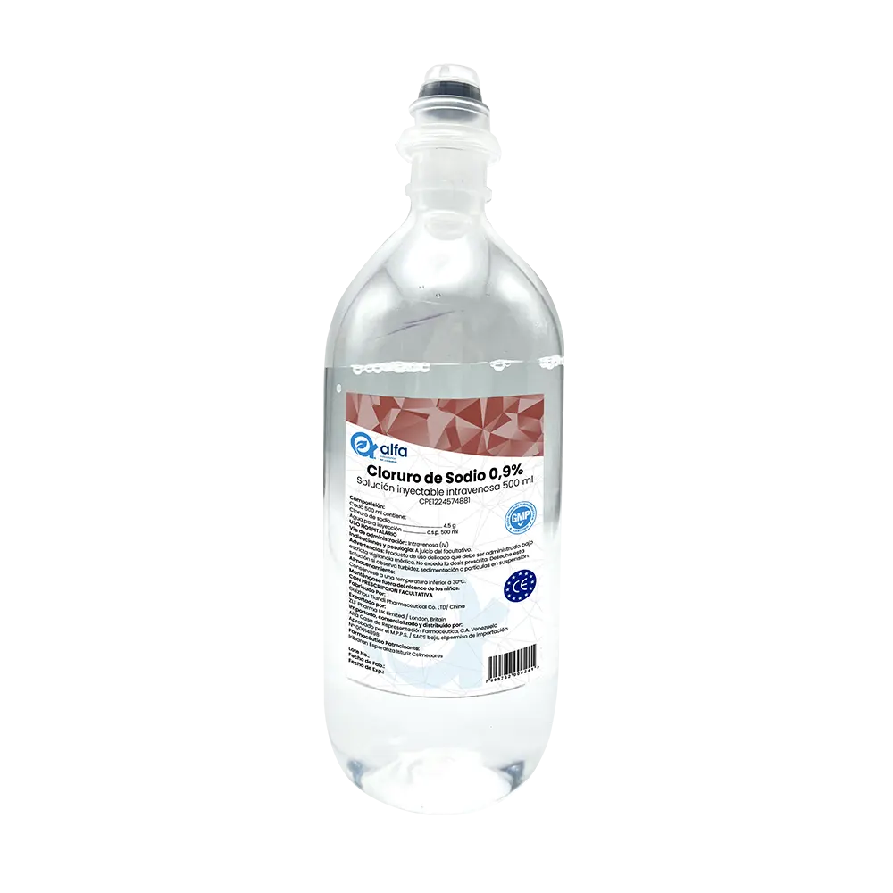 Cloruro de sodio 0.9% Solución inyectable 500 ml